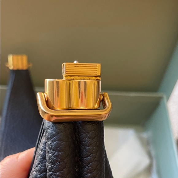 Songmont Luna Onyx Shoulder Bag with Gold Accents - Picture 4 of 14